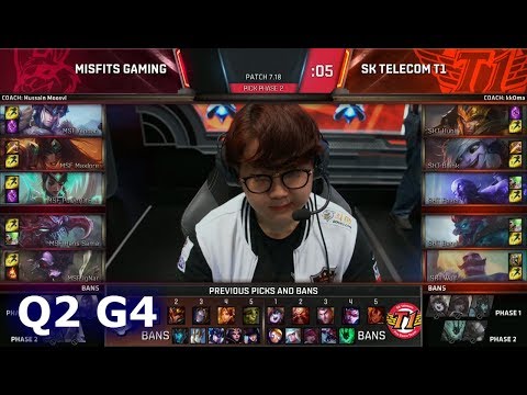 SK Telecom T1 vs Misfits | Game 4 Quarter Finals S7 LoL Worlds 2017 | SKT vs MSF G4