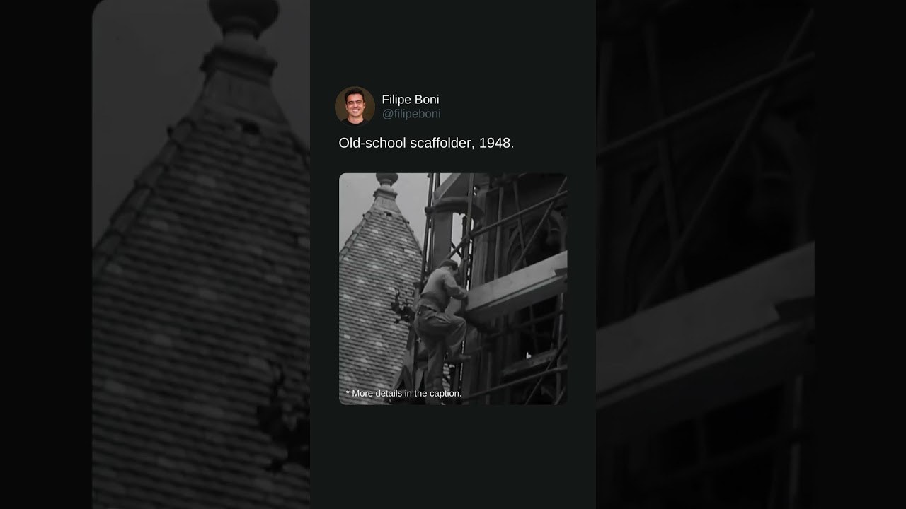 This is How Climbing Scaffolds Used to Do It in 1948