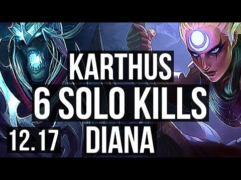 KARTHUS vs DIANA (JNG) | 71% winrate, Legendary, 21/2/4, 6 solo kills | KR Master | 12.17