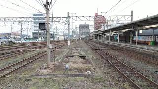 JR四国 松山駅 到着後のキハ54 北側引き上げ線に移動からの7000系普通列車 到着