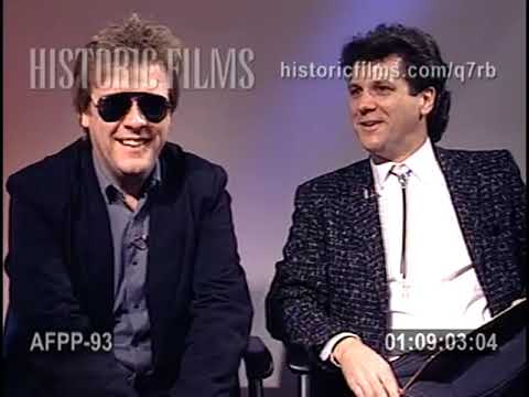 NICK LOWE & BILLY BREMNER in "Art Fein's Poker Party" (L.A. public access) - 23 Feb 1987 - ROCKPILE