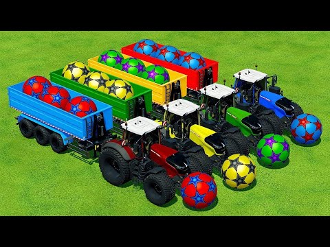 LOAD & TRANSPORT GIANT SOCCER BALLS WITH FENDT TRACTORS - Farming Simulator 22