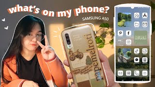 WHAT'S ON MY PHONE 🌷 Samsung A50 | Aesthetic Setup 2021