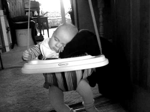 Rebekah Sleeping in Jolly Jumper