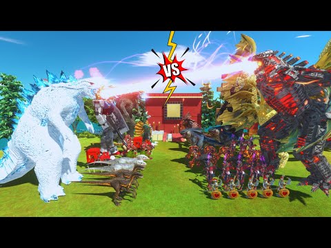 Angry Godzilla Ice Frostbite x Gundam RX-78 Team VS King Ghidorah x Mechagodzilla 2021 Team - ARBS