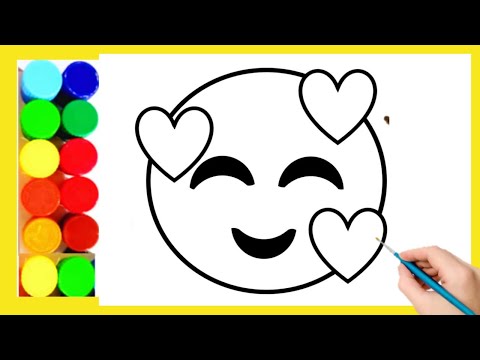 How to Draw and Color Emoticons - Emoji Faces 😀😎😍😥😠🙂Coloring for Kids||