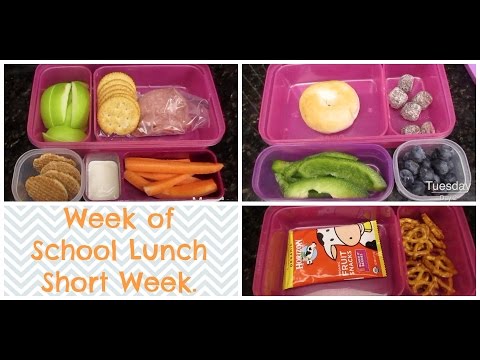 Short Week of School Lunches + What She Ate.  Bottom of the Pantry grubbins. Video