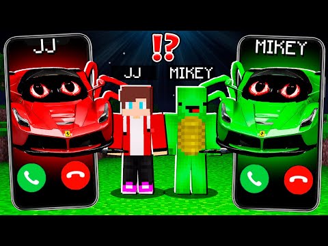 JJ FERRARI MONSTER vs Mikey FERRARI CALLING to JJ and MIKEY at 3AM ! Minecraft Maizen