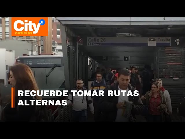 Cierre de la estación de TransMilenio Calle 26 por obras del metro de Bogotá