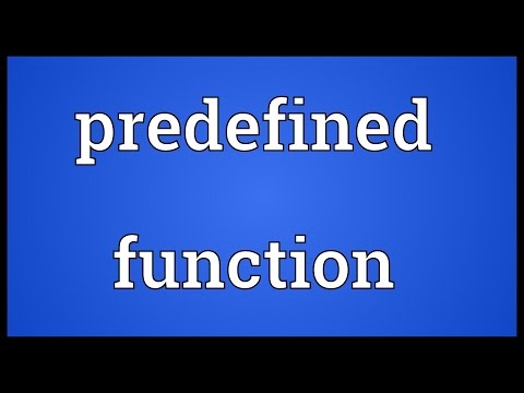 Predefined Function Meaning
