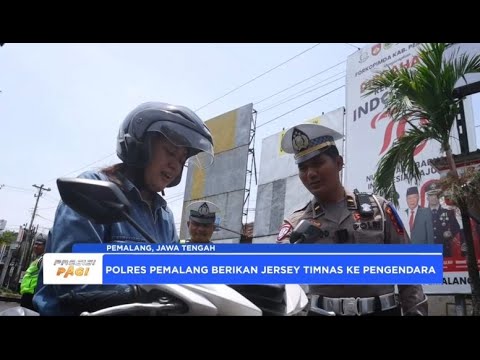 OPS ZEBRA CANDI, POLRES PEMALANG BAGIKAN JERSEY TIMNAS KE PENGENDARA