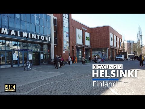 Bicycling in Helsinki Finland - Malmi to City Center (1 April 2021)