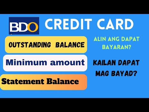 BDO Credit Card | Outstanding Balance, Minimum Amount, Statement Balance