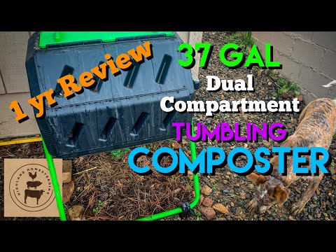 Tumbling Composter Review: Hotfrog 37 Gallon, 2 Chamber Compost Machine - 1 Year Test