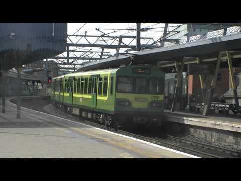 Irish Rail 8100 EMU 8128 + 8127 + 8126 depart Dublin Connolly