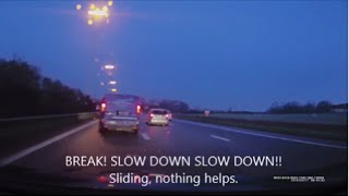 preview picture of video 'Mercedes CLA bijna crash   ijs E40 Haasrode'