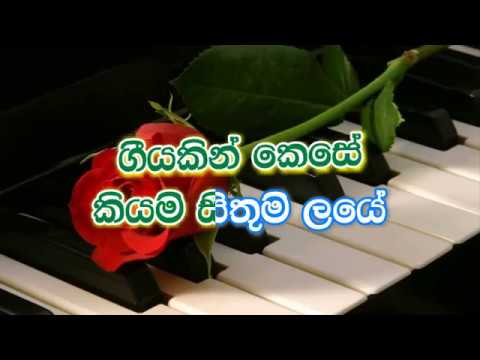 Geeyakin Kese karaoke (without voice) - ගීයකින් කෙසේ කියම් සිතුම් ලයේ