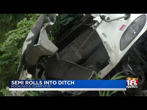 Semi Rolls Into Ditch