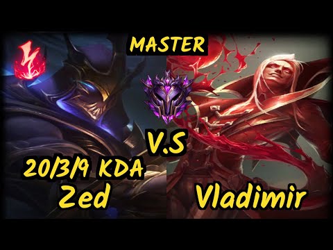 Zedxsmurf (ZED) vs VLADIMIR - 20/3/9 KDA MID GAMEPLAY - EUW Ranked MASTER