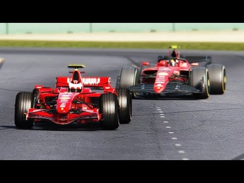Ferrari F1 2022 F1-75 vs Ferrari F1 2007 Kimi Raikkonen at Melbourne Albert Park GP