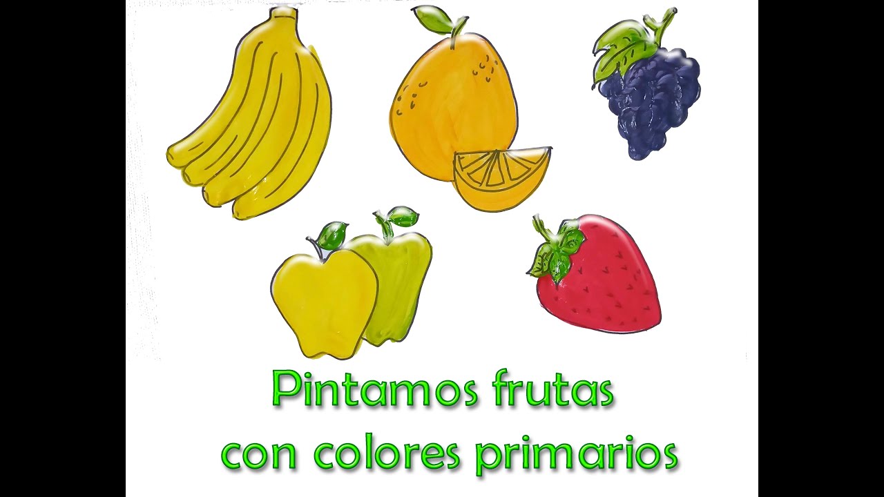 Frutas con colores primarios y secundarios