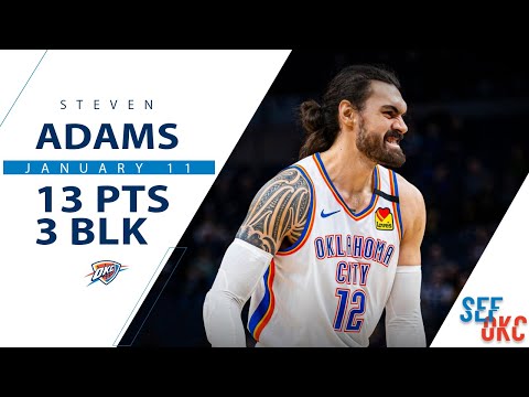 Steven Adams's Full Highlights: 13 PTS, 11 REB, 5 AST, 3 BLK vs Wolves | 2019-20 Season - 1.11.20