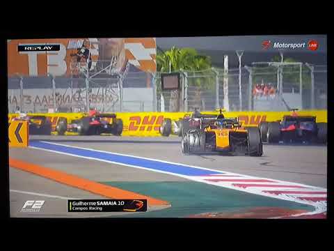 F2 Russian gp crash sprint race Guilherme Samaia