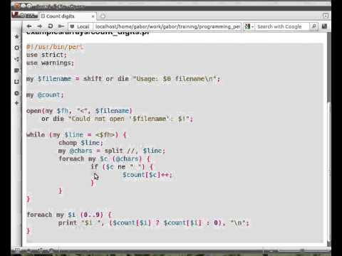 Beginner Perl Maven tutorial: 5.13 - count digits