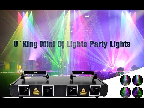 DJ Lights,5 Beam Effect Sound Activated DJ Party Lights RGBYC LED Music Light