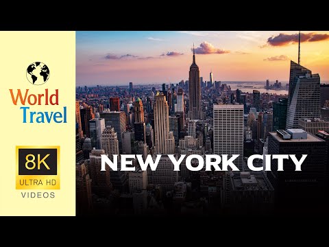 New York - USA -  by drone in 8K, Cityscape, City Music