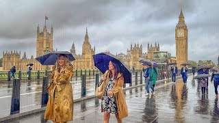 Download lagu London Walk Tour 2025 ☔️ London Heavy Rain Showers, South Bank to West End | 4K HDR mp3
