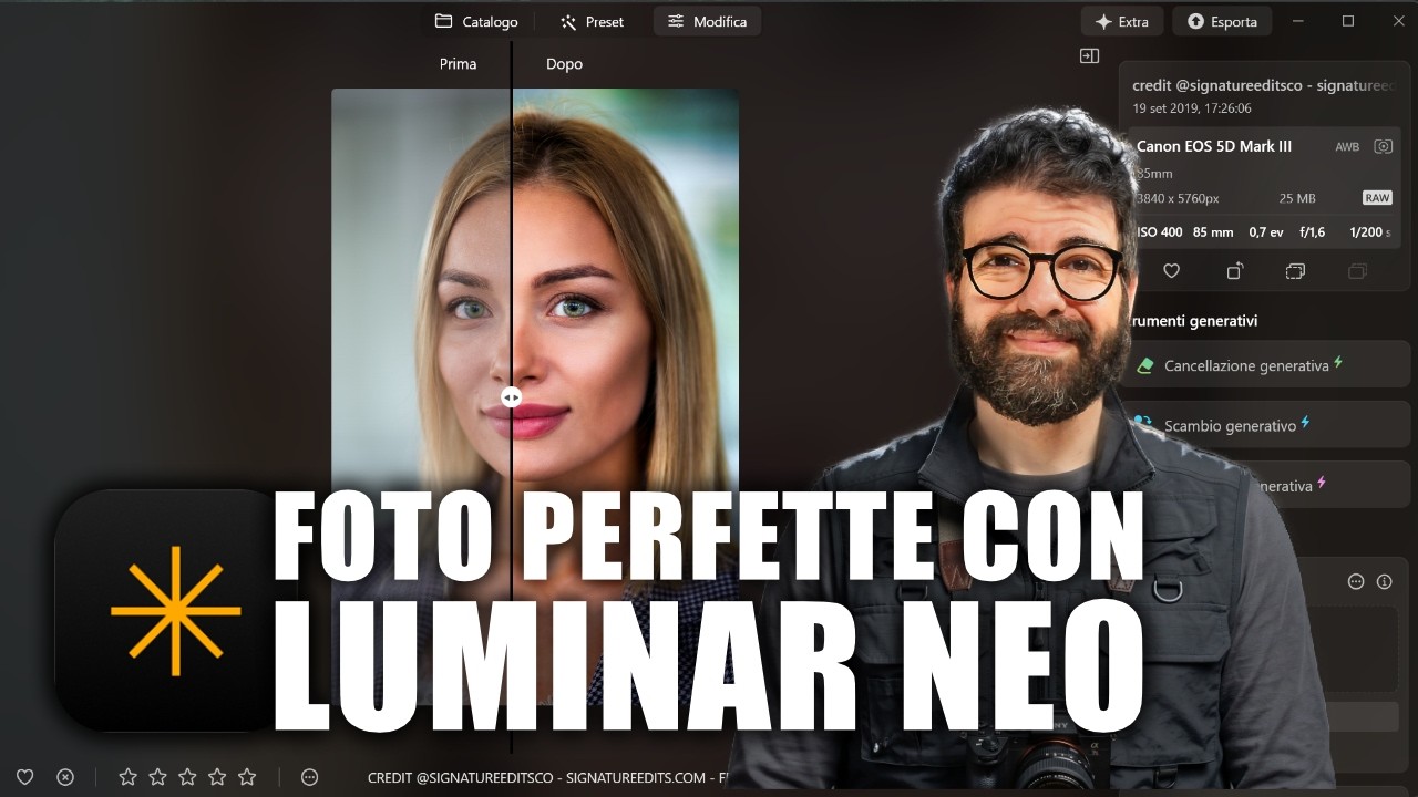 RITOCCO FOTOGRAFICO FACILE e VELOCE con LUMINAR NEO 📸 FOTO PROFESSIONALI con AI