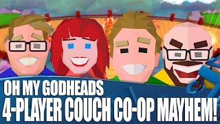 Let's Play Oh My Godheads - 4-Player Couch Co-op Mayhem!