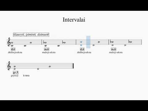 Intervalai 8, nuo kvintos iki sekstos | SOLFEDŽIO PAMOKOS