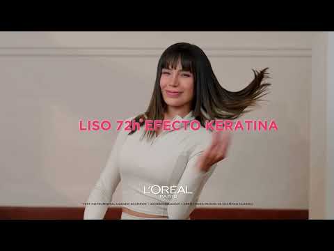 thumbnail video image 2 of Shampoo L'Oréal Paris Dream Liso Efecto Keratina, Anti frizz 72hrs 370ml, 2 of 6