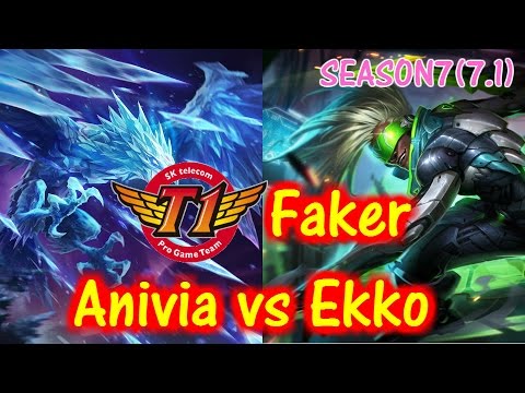 SKT T1 Faker - Anivia vs Ekko - Solo ranked Game 【KR LOL】【 Challenger】