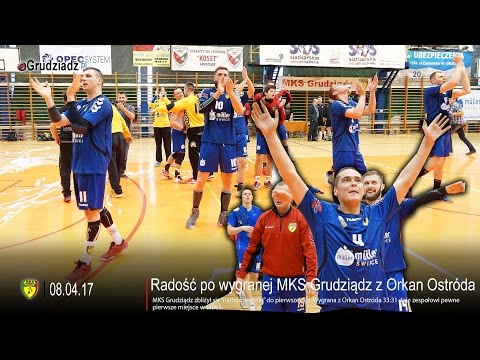 Radość po wygranej MKS Grudziądz z Orkan Ostróda