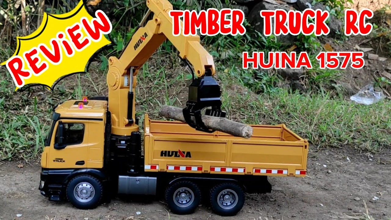 RC sklápěč s jeřábovým ramenem a drapákem