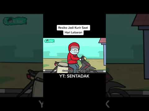 kartun lucu, resiko jadi kurir saat hari  lebaran