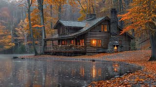 Autumn Rain and Lakeside Fireplace: Perfect Ambience for Deep Sleep and Stress Relief