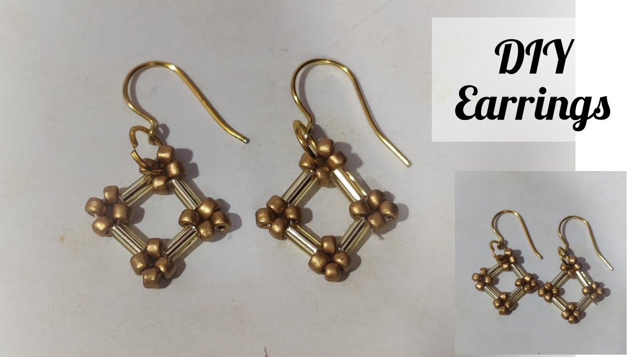 Easy & Simple Earrings Tutorial || Bugle Beads & Seedbeads Earrings49