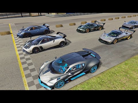 Bugatti Divo vs All Pagani Supercars - Old Monza