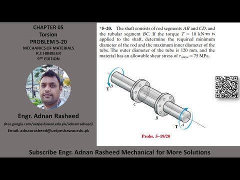 5-20 | Ch 5 Torsion | Mechanics of Materials RC Hibbeler|
