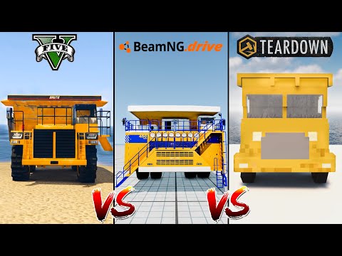 GTA 5 Dump Truck vs BeamNG Drive BELAZ vs TEARDOWN Dump Truck  - Which truck is best?