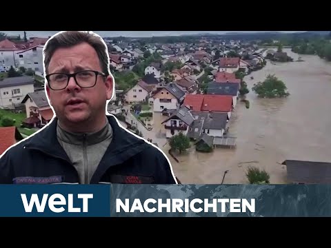 UNWETTER: Slowenien und Österreich - Angst vor Erdrutschen nach Überschwemmungen | WELT Stream