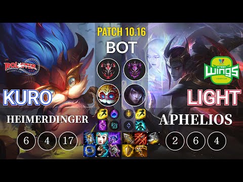 KT Kuro Heimerdinger vs JAG Light Aphelios Bot - KR Patch 10.16