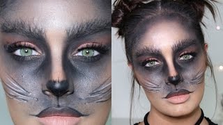Cute Black Cat DIY Halloween Costume/Makeup Tutorial