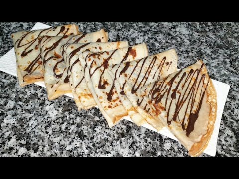 كريب ناجح 100 % غير ب بيضة محشي بالشوكولا سريع و سهل التحضير