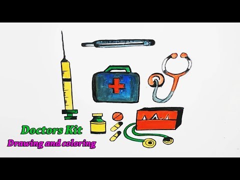 How to Draw Medical kit for doctor | Coloring Doctors kit for Kids | NGH Toy art