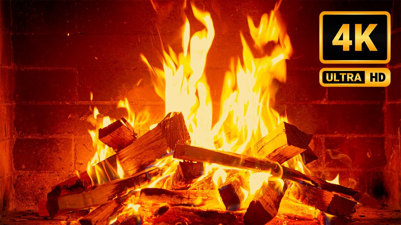 Instrumental Jazz Music with Cozy Fireplace 4K🔥Burning Logs, Crackling Fire and Soothing Jazz